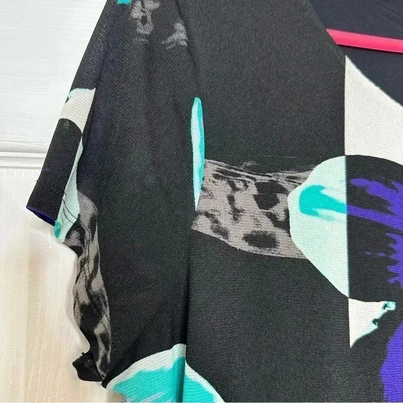 Northern Reflections  Floral Blouse Black, Purple, & Blue Size Extra Large - Picture 3 of 16